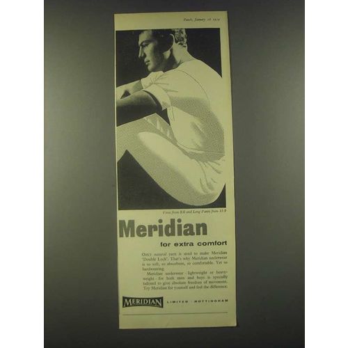 1959 Meridian Underwear Ad - Meridian for extra comfort