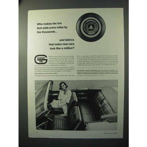 1964 General Tire Dual 90 Tires Ad - Adds Extra Miles