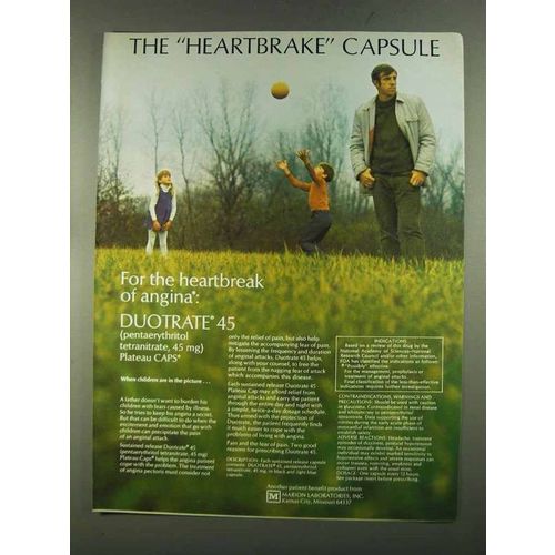 1972 Marion Laboratories Duotrate 45 Ad - Heartbrake