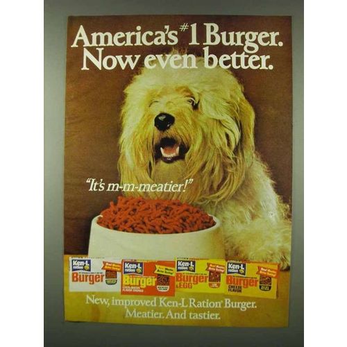 1978 Ken-L Ration Burger Ad - America's #1 Burger