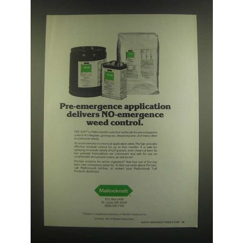 1985 Mallinckrodt Pre-San Ad - No-Emergence Control