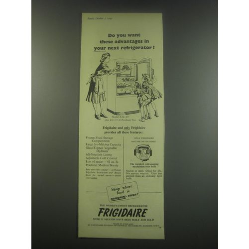 1949 Frigidaire Model R-4 1/2 Refrigerator Ad - Do you want these advantages