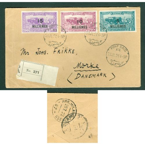 Egypt. 1926. Cover. Industrial & Agricultural, Animals. Scott# 115-116-117. Adr.