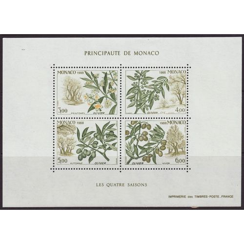 Monaco 1988 SG MS1897 UMM Minisheet - Flora (B-372)