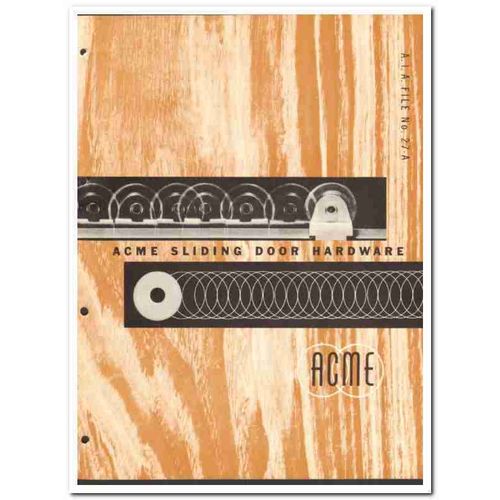 ACME APPLIANCE MFG COMPANY 1954 Sliding door hardware vintage catalog