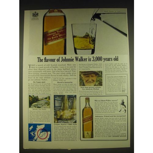 1963 Johnnie Walker Scotch Ad - The flavour of Johnnie Walker is 3,000 years old