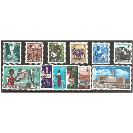Uganda 1962-64 Independence Set SG99-110 Unmounted Mint . .. .