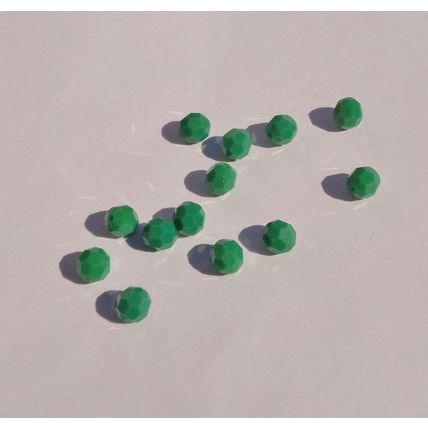 12 Czech Green Faceted Round Glass Beads 8mm Opaque Vintage Jewelry Making bd112