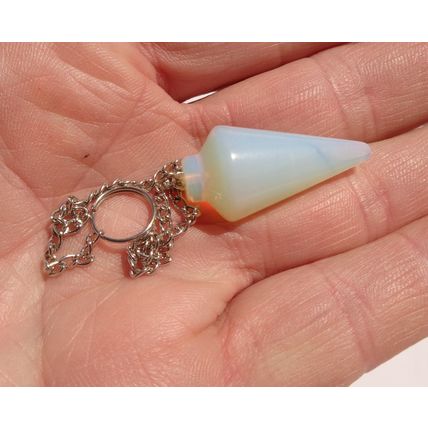 G Opalite Pendulum Crystal Dowsing 7 Inch Metaphysical Energy Work Spiritual