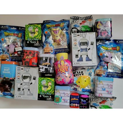 Toy Lot(12) Blind Bags,Tins, Random Rick & Morty-Marvel-Trolls- etc NEW.. Look!