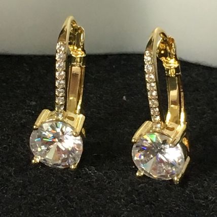 Earrings 14k Yellow Gold Plate Leverback #287 USA Seller