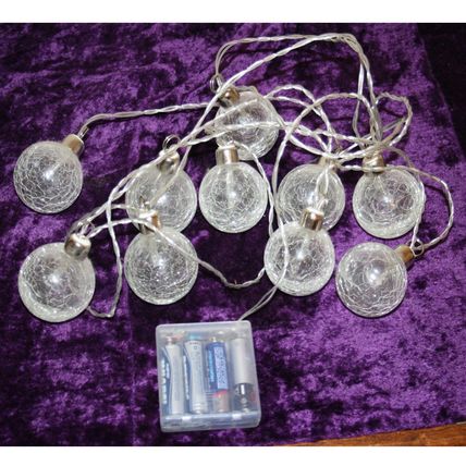 Battery Operated Heavy Crackled Glass Lights for Mood Lighting or Holidays