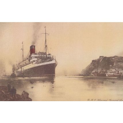 RMS Alaunia Cunard Line Old Ship Postcard