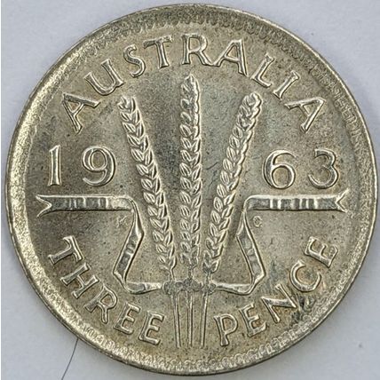 AUSTRALIA 1963 Threepence 50% Silver (H - D)