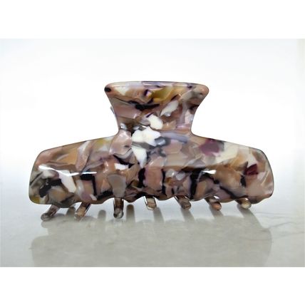 Black white brown beige taupe purple marbled hair claw clip