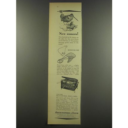 1956 Abercrombie & Fitch Ad - Retriever Net and Cal-Dak heat-control porta grill