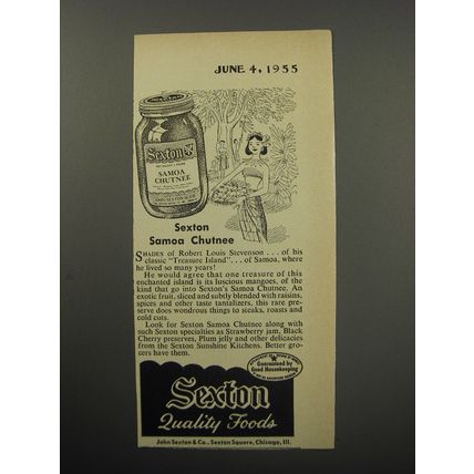 1955 Sexton Samoa Chutnee Ad - Sexton quality foods
