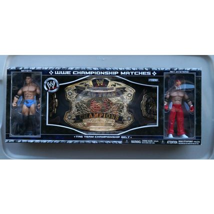 wwe wwf ljn classic superstars tagteam championship belt, batista & rey mysterio