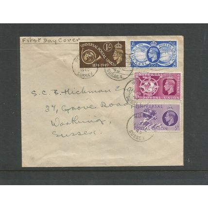 Great Britain 1949 75th Anniversary Of UPU First Day Cover SG 499 / 502