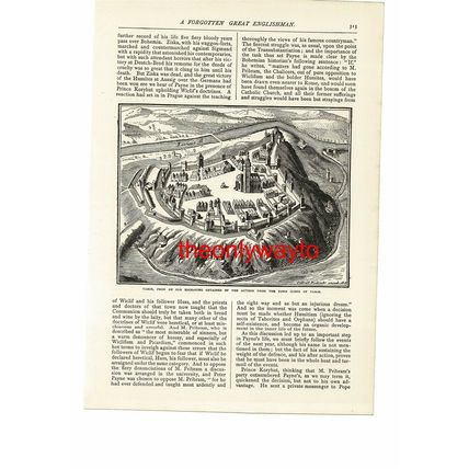 Tabor, Czech Republic, From Old Engraving, Book Illustration (Print), 1890