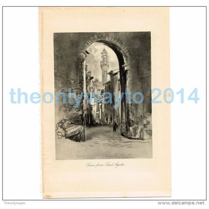 SIENA FROM SANT AGATA, ITALY, BOOK ILLUSTRATION/PRINT, 1904