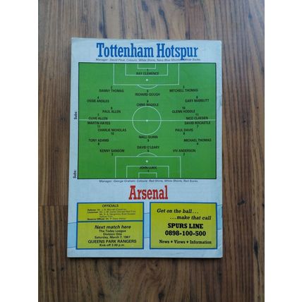 1987 League Cup Semi Final Replay - Tottenham / Spurs vs Arsenal