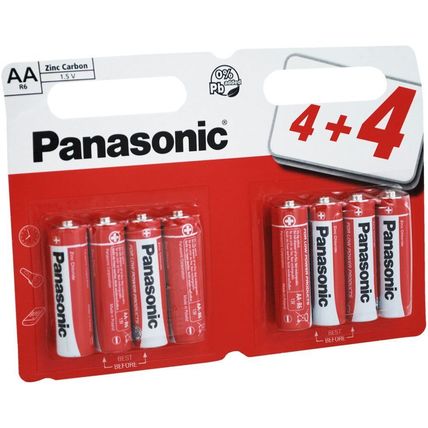 AA R6 battery Panasonic Zinc Carbon R6 AA Batteries, Pack of 8