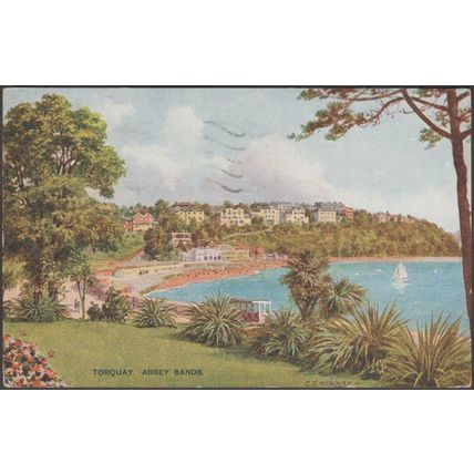 Abbey Sands, Torquay, Devon, 1930 - Photochrom Postcard