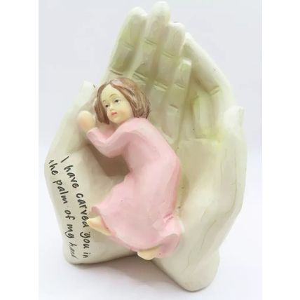 Palm of My Hand Girl Ornament with Sentimental Verse 15.5 CM Christianity Faith