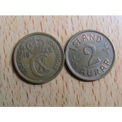 Iceland 1942 2 Aurar Coin