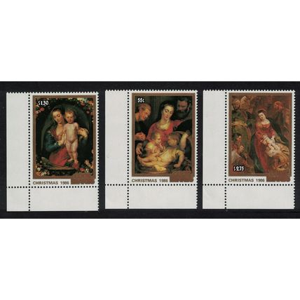 Cook Is. Paintings by Rubens Christmas 3v Corners 1986 MNH SG#1080-1082