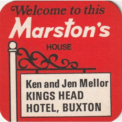 BEER MAT - MARSTONS BREWERY - KINGS HEAD HOTEL. BUXTON - (Cat No 165) - (1979)