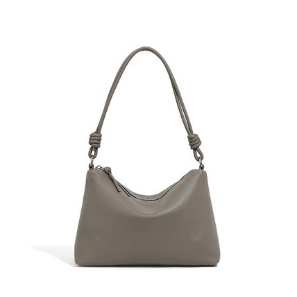 Genuine Leather Women Shoulder Handbag Ladies Crossbody Purse Grey