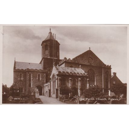 EC79 FALKIRK -OLD PARISH CHURCH. RP POSTCARD