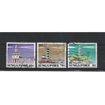Singapore.Lighthouses of Singapore set of 3.Fine Used.Jul25