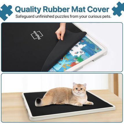 1500 Pieces Rotating Plastic Puzzle Board with Drawers and Cover, 35"X27" Portab