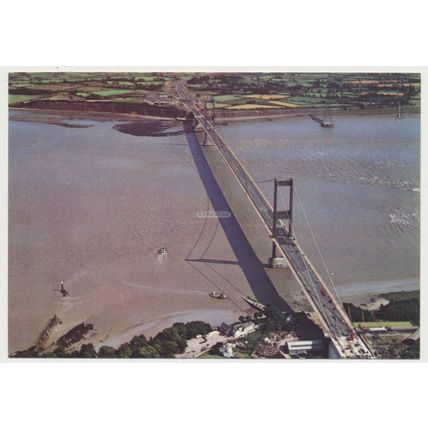 THE SEVERN BRIDGE being built Beachley side shows Ferrys RPPC mid 20th C. CT4329