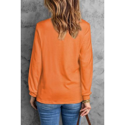 Orange be the SUNSHINE Graphic Print Long Sleeve Top
