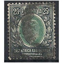 East Africa & Ugandan Protectorate 1907 SG40 25cGrey-Green & Black Good Used . .