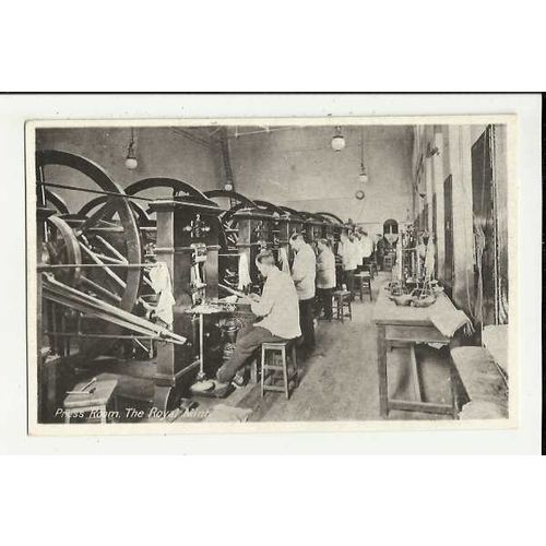 LONDON Royal Mint Press Room Postcard