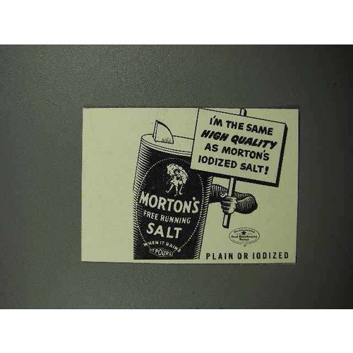 1941 Morton's Iodized Salt Ad - High Quality