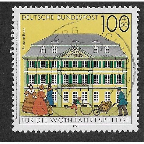 GER 1991 100pf +50 'CHARITY - POSTAL BUILDINGS' FINE USED (EBID60-494)