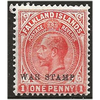 Falkland Islands 1919 SG71 1d Vermillion WAR STAMP Mounted Mint . ..