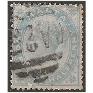 Malta 1885 SG24 2 1/2d Dull Blue Wmk Crown CA Good+ Used . .. .