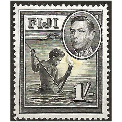 Fiji 1938 SG262 1/- Black & Yellow Mounted Mint ..