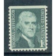 1278 1c Thomas Jefferson Fine MNH Dry Gum BPS Top V4419