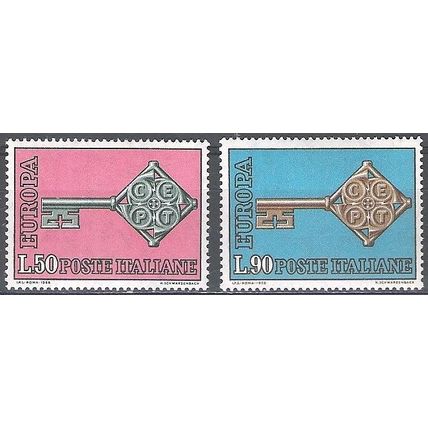 Italia 1968 Michel 1272 - 1273 Neuf ** Cote (2006) 1.00 Euro Europa CEPT Clé
