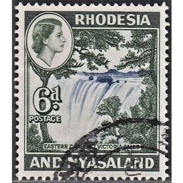 RHODESIA & NYASALAND, 1959 6d Victoria Falls, SG 24 (Scott #164), used