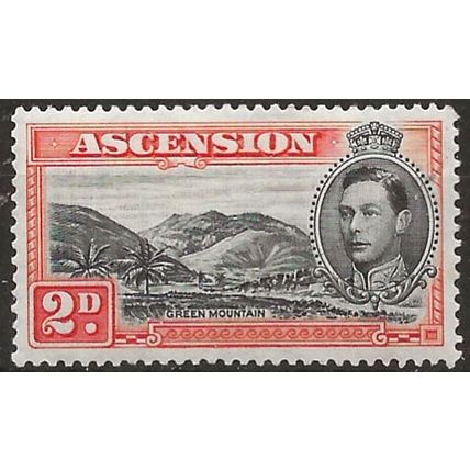 Ascension Island 1938 SG41 2d Black & Red-Orange Perf 13.5 Mounted Mint ..