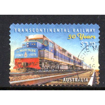 AUSTRALIA: 2020, $1.10 CONTINENTAL RAILWAY, USED SELF-ADHESIVE STAMP. 184-209